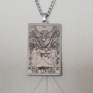 NEW The Lovers Tarot Card Necklace